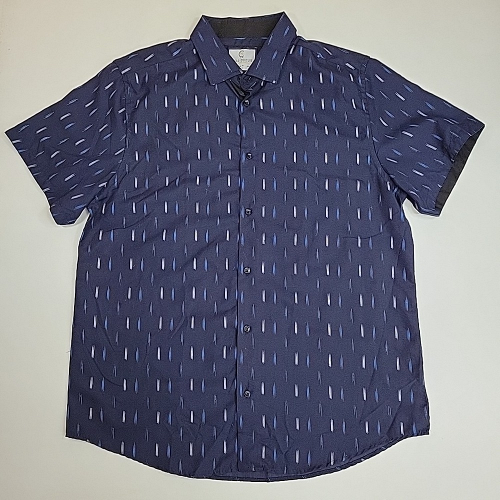 Suslo Couture Button Front Shirt Size 3XL Slim‎ Fit Blue Lightweight Luxury